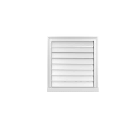 Ekena Millwork Vertical Surface Mount PVC Gable Vent w/ 2"W x 2"H , Brickmould Sill Frame, 24"W x 26"H GVPVE24X2603SN